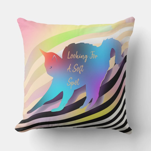 Almofada Procurando Um Gato De Mancha Maciça (Frente)