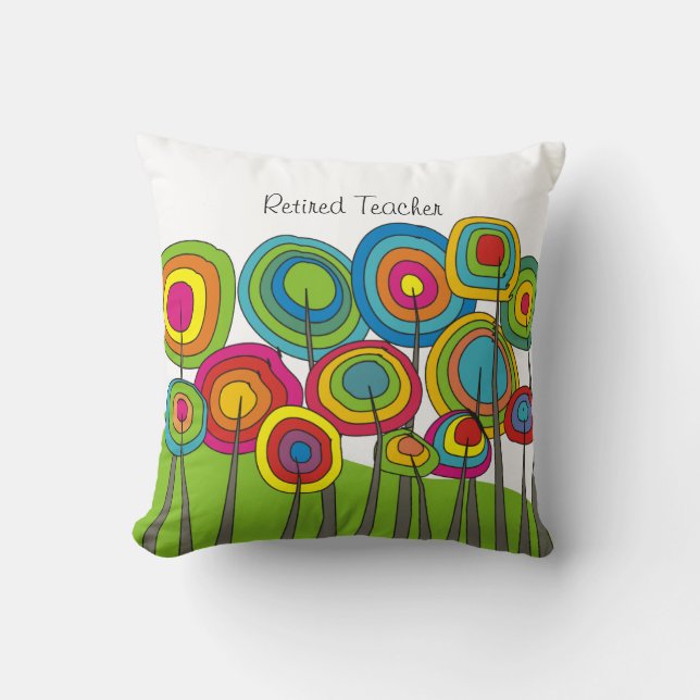 Almofada Professor aposentado Whimsical Floral (Frente)