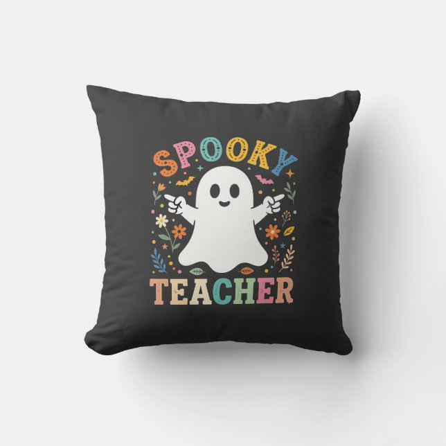 Almofada Professor Assustador Fantasma Fofo Design de Hallo (Frente)
