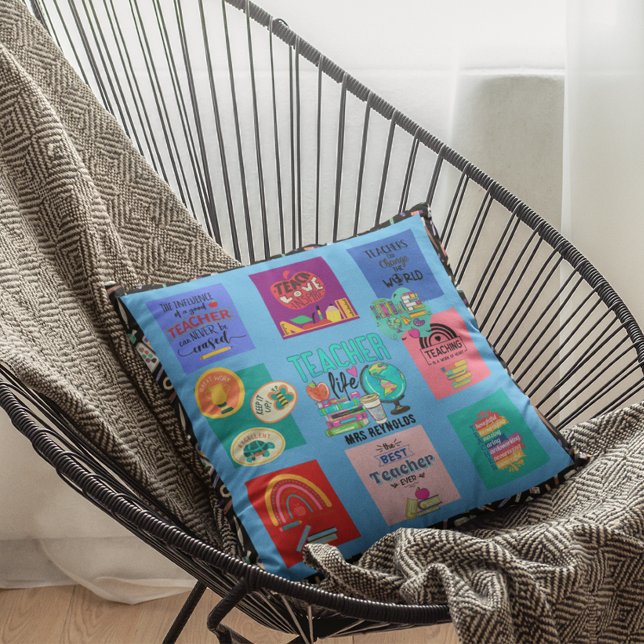 Almofada Professora Personalizada cita presentes mulheres a (Criador carregado)