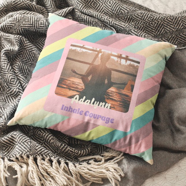 Almofada Professora personalizada do Yoga Lover Mamãe Dotad (Personalized Yoga Lover Teacher Mom Women Gift)