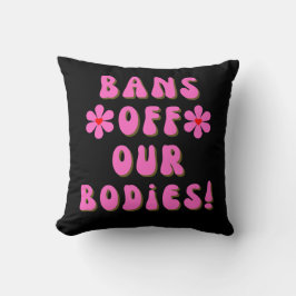 Almofada Proíbe nossos corpos - Tipografia Retro-Rosa