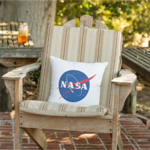 Almofada Projeção Iconic NASA Rocket White de 16" x 16"