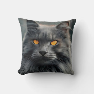 Almofada Projeto de Retrato de Majestoso Gato de Cabelo Lon