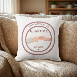 Almofada Promoted to Grandma Est. 20XX Throw Pillow