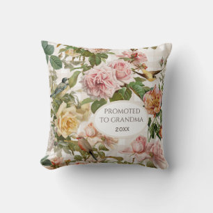 Almofada Promovido à vovó Blush Rosa Floral Elegante
