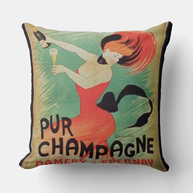 Almofada Propaganda de poster "Pur Champagne", de Damery, E (Frente)