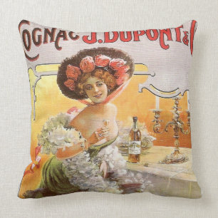 Almofada Propaganda do conhaque do vintage