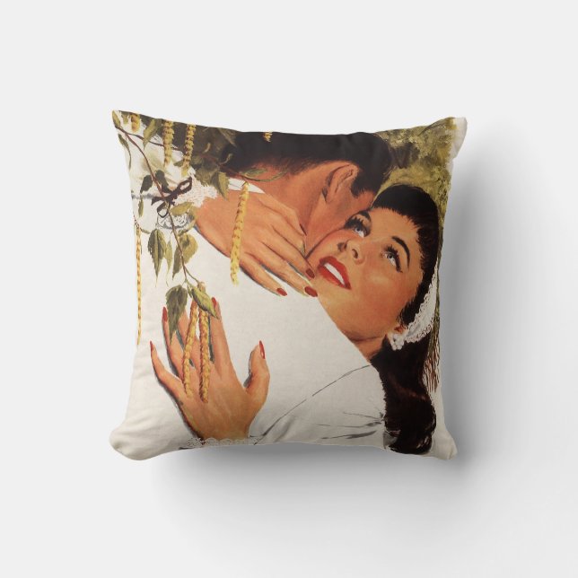 Almofada Proposta de casamento retrô, amor e romance (Frente)