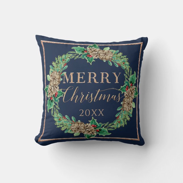 Almofada Proposta de Marinho de Natal Terra Holly Leaf Gree (Frente)