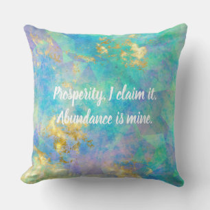 Almofada Prosperidade Mantra com texto personalizável