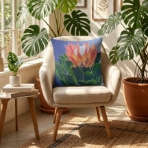 Protea Rei Ousada | Arte Floral Pintada à Mão