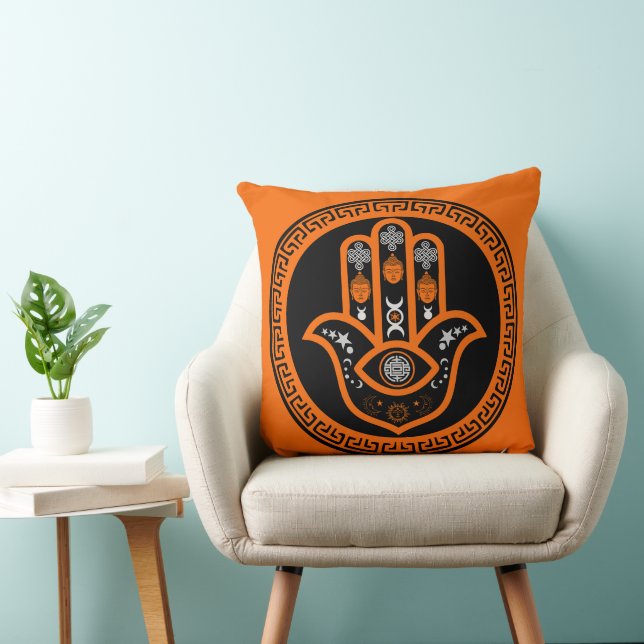 Almofada Proteção do Olho do Mal da Mão de Hamsa (Cadeira)