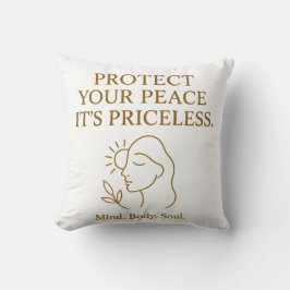 Almofada Protect Your Peace — Minimalist Self-Care Quote