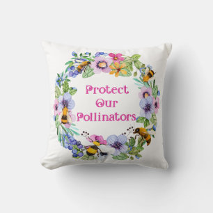Almofada Proteja nossas flores de abelhas polinizadoras