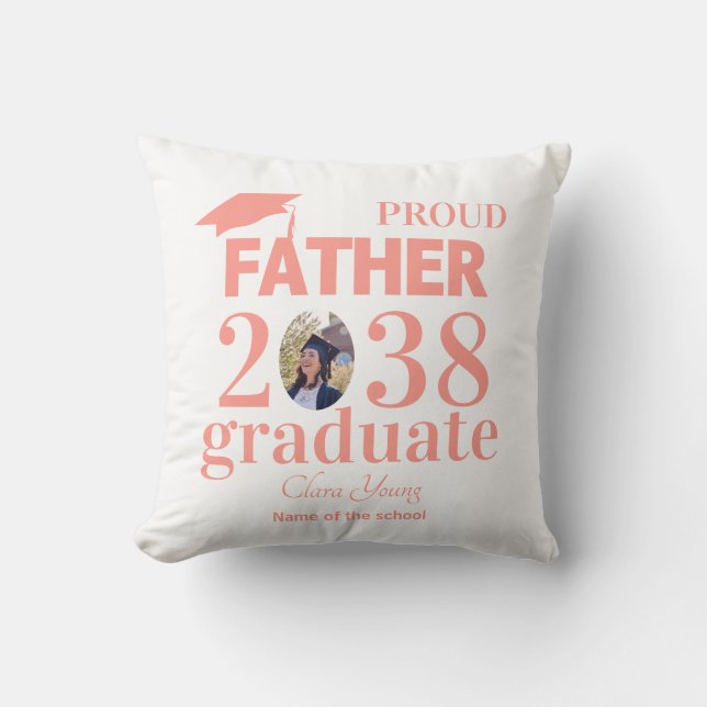 Almofada Proud Father personalized graduation (Frente)