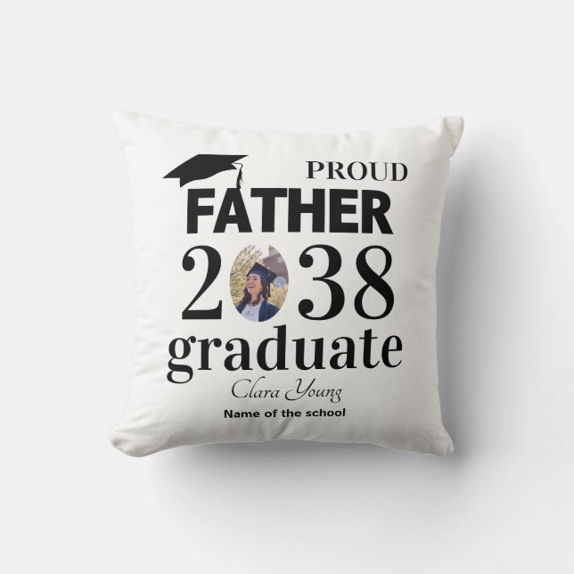 Almofada Proud Father personalized graduation (Frente)
