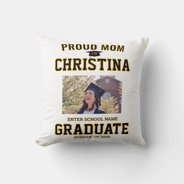 Almofada Proud mom parent of student of class of 2025 (Frente)