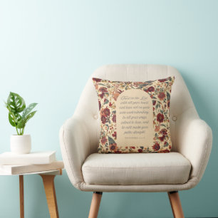 Almofada Provérbios 3:5–6 Confie no Senhor Floral Vintage