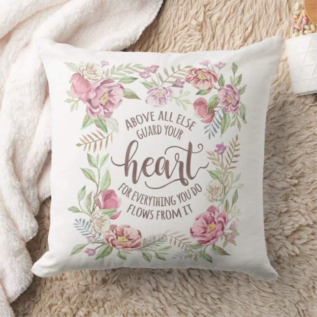 Almofada Provérbios 4:23 - Guarda O Coração (Cobertor)