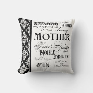 Almofada Provérbios modernos do texto da mãe da nuvem da
