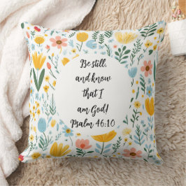 Almofada Psalm 46:10 Floral Throw Pillow