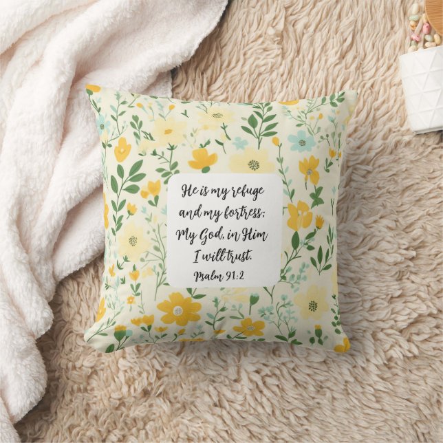 Almofada Psalm 91:2 Christian Throw Pillow (Cobertor)