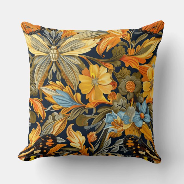 Almofada Psicodélica de tapeçaria Botânica (Frente)