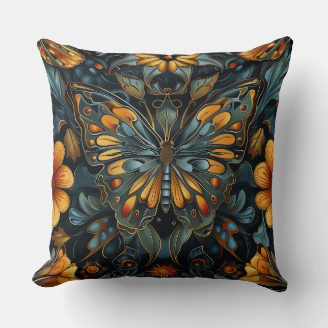 Almofada Psicodélica de tapeçaria Botânica (Frente)