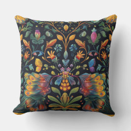 Almofada Psicodélica de tapeçaria Botânica