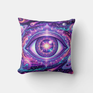 Almofada Psychedelic Cosmic Eye Design on Tees, Stickers, M