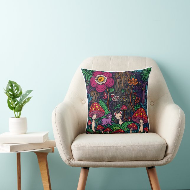 Almofada Psychedelic woodland cushion (Cadeira)