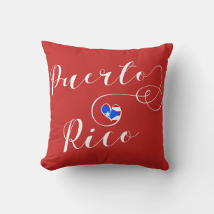 Almofada Puerto Rico Heart Flag, Porto Rico