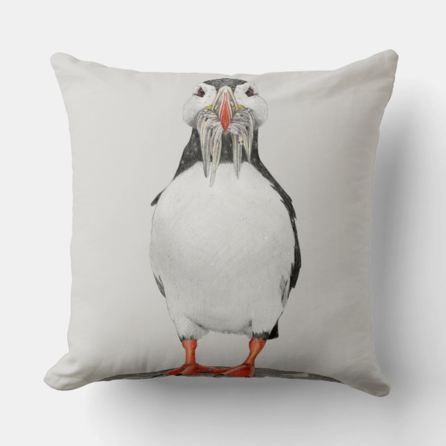 Almofada puffin de lápis (Frente)