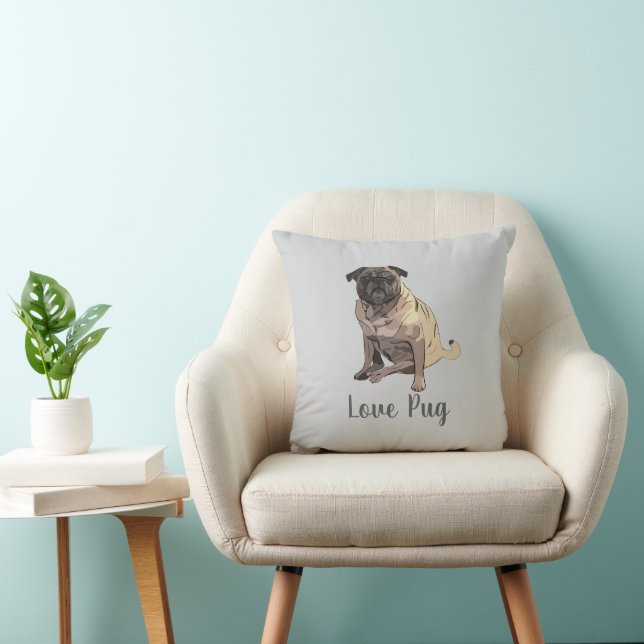 Almofada Pug Amor (Cadeira)