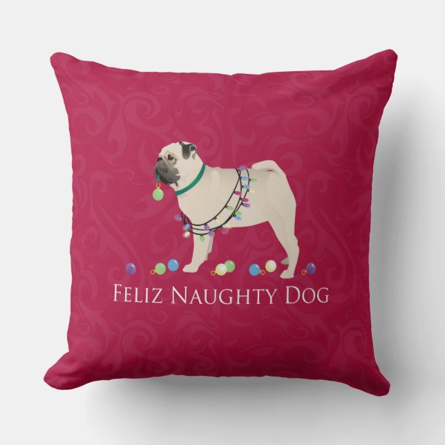 Almofada Pug Christmas Design (Frente)