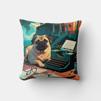 Almofada Pug Dog gentleman vintage
