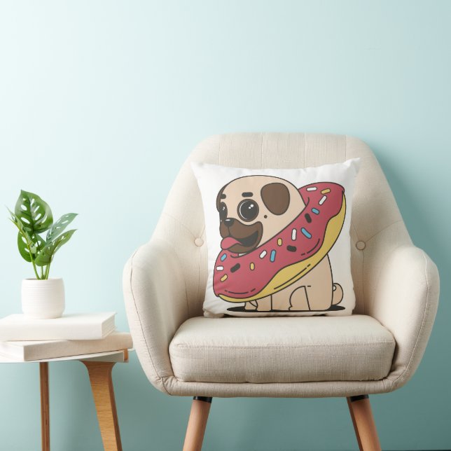 Almofada Pug em Donut (Cadeira)