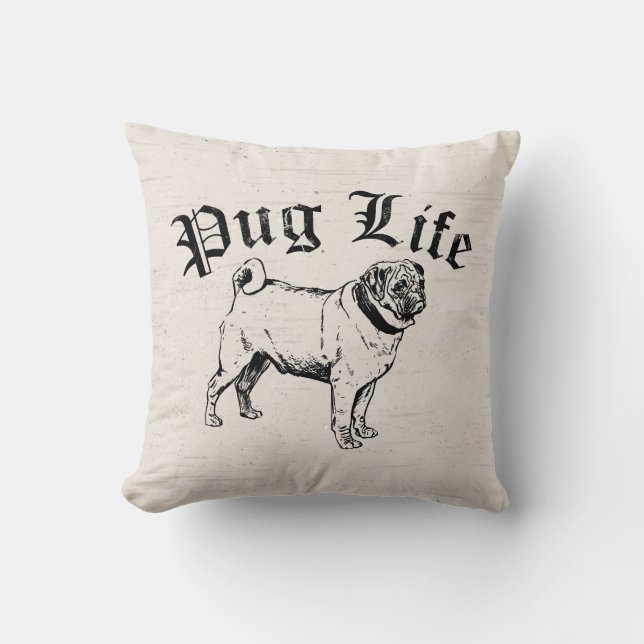 Almofada Pug Life Funny Dog Gangster (Frente)