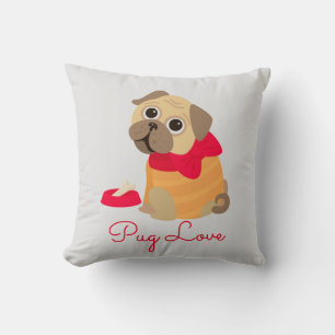 Almofada Pug Love fofo cachorrinho