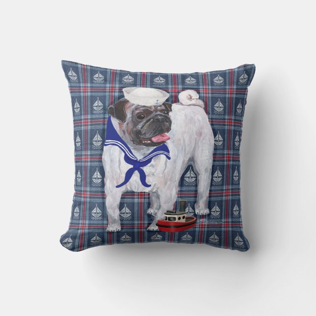 Almofada Pug Marinheiro (Frente)