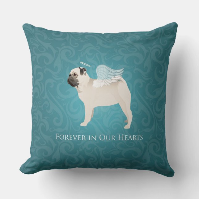 Almofada Pug Pet Memorial - Pug Angel (Frente)
