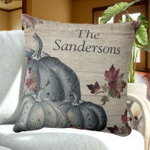 Pumpkin Azul Rústico Pumpkin Cai Deixa A Madeira J