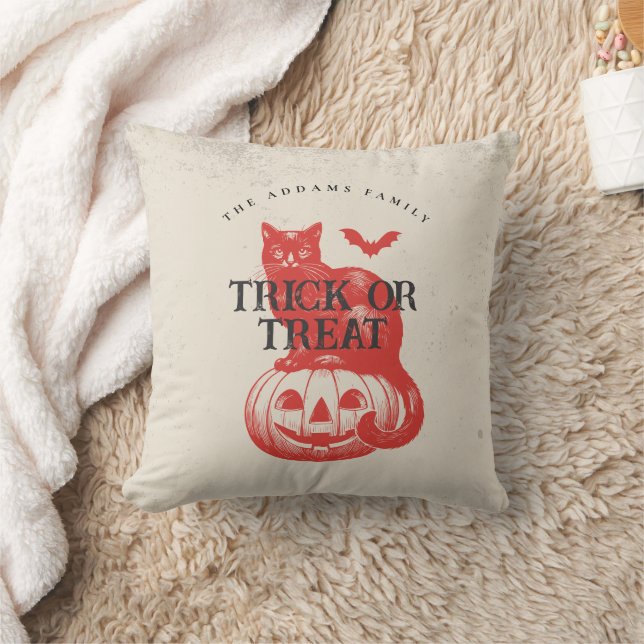 Almofada Pumpkin Bat e Cat Trick ou Treine Halloween (Cobertor)