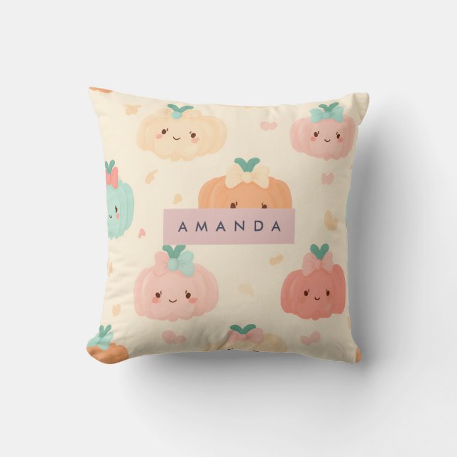 Almofada Pumpkin de Cuta de Pastel de outono Personalizado (Frente)