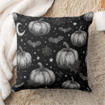 Pumpkin de Dia das Bruxas Preto e Branco, Bat, tei