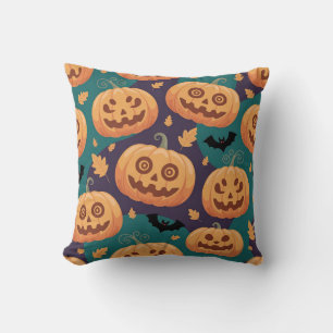 Almofada "Pumpkin do Halloween & Bat Pattern Cushion"