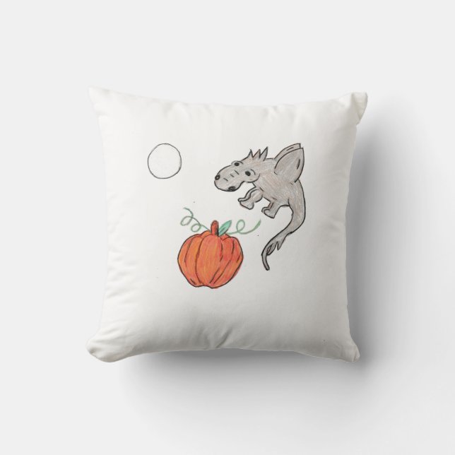 Almofada Pumpkin Laranja com Dragão (Frente)