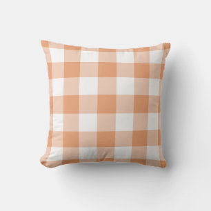 Almofada Pumpkin Orange Gingham Check Patterno