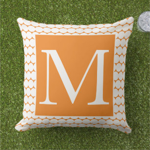 Almofada Pumpkin Orange Monogramas White Bolinhas Autumn